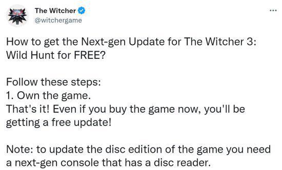 如何免费更新《巫师3》次世代版?:现在买来得及
